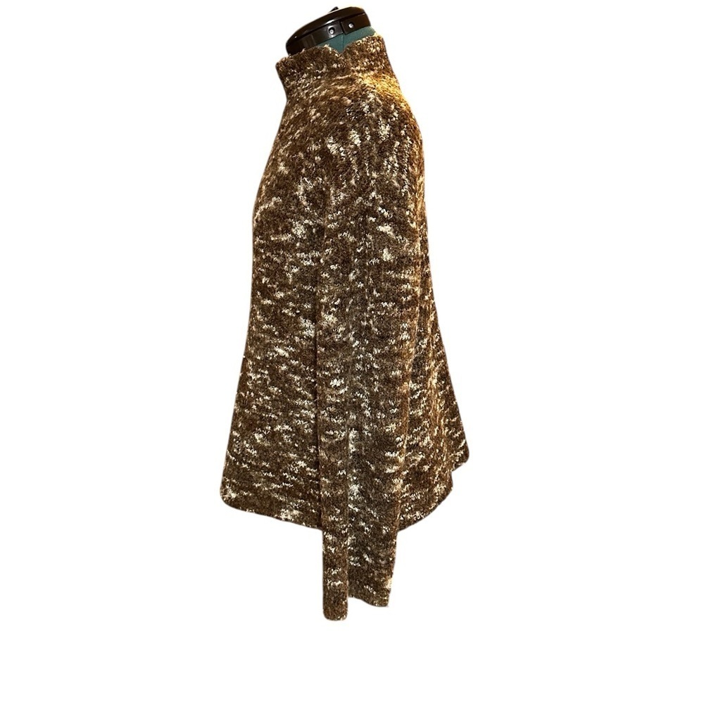 CAROLE LITTLE SPORT Brown Boucle High Neck Sweater Ladies Medium 90s - Picture 2 of 10
